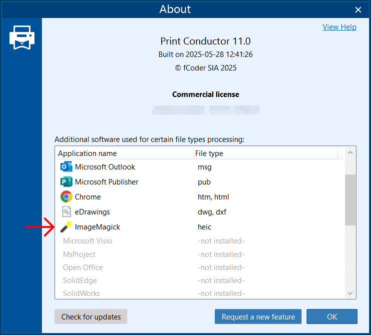 Confirm ImageMagick installation by checking the Help menu