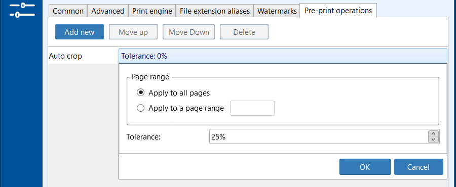 Auto crop files before batch printing